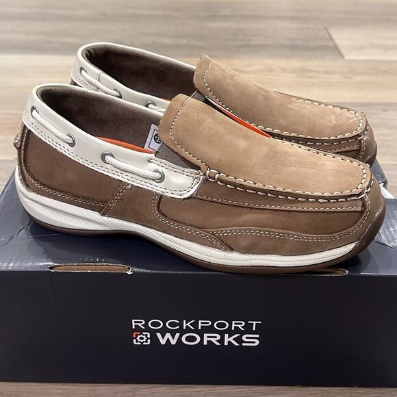 Rockport Works NIB Women's 7.5 Sailing Club Work Boat Shoes Steel Toe - Picture 1 of 12